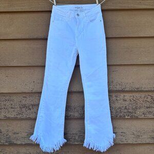 Just Black Denim White Frayed Hem Womens Jeans Size 25 Made In USA